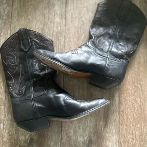 Seychelles Stampide Women’s Black Leather Cowboy Boots, Size 9